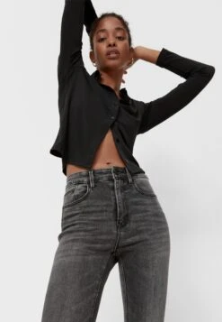 Stradivarius Mit Hohem Bund - Jean Slim - Dark Grey -Vêtements Boutique 291eb73e1729421bb435bfd41d74185c