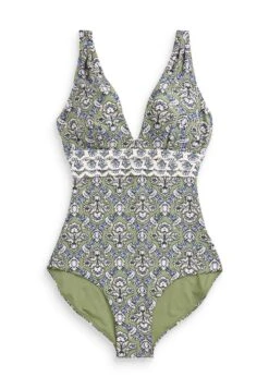 Next Tan Spot Plunge - Maillot De Bain - Green Woodblock -Vêtements Boutique 9636db04a1bc47828d8f43c64879bd7a