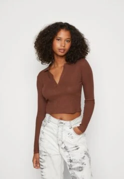 Vêtements Boutique 40 Even&Odd Long Sleeve Collar - T-Shirt À Manches Longues - Brown